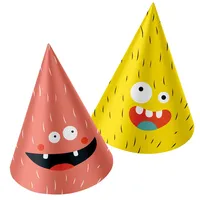 Folat 68330 Partyhüte Papier Monster Bash - 6 Stück