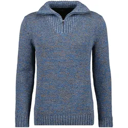Troyer RAGMAN, Herren, Gr. 58, blau (blau, 174), 100% Baumwolle, casual, hoch geschlossener Ausschnitt, Langarm, Pullover