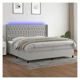 vidaXL Boxspringbett 200 x 200 cm Hellgrau