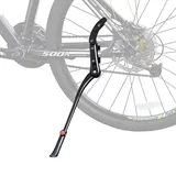 Rarapop Fahrradständer, verstellbarer Fahrrad-Seitenständer, Aluminiumlegierung, Heckhalterung, Fahrradständer für 61 - 71,1 cm (24 - 28 Zoll) Mountainbike/Rennrad
