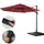 MCW Ampelschirm bordeaux mit Ständer, drehbar