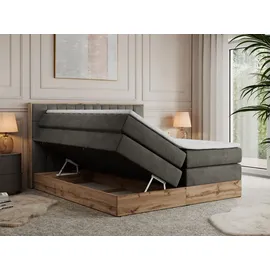 MKS Meble Boxspringbett Amore King 160/200 Dunkelgrau Velvet - H3