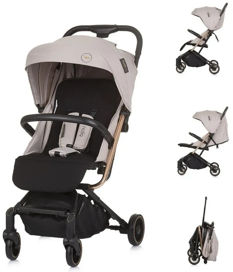 Chipolino Kinder-Buggy Kinderwagen, Buggy Bijou, Aluminiumrahmen Aufbewahrungskorb EVA-Reifen beige