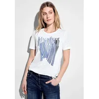 Cecil T-Shirt aus softem Materialmix weiß XL (44)