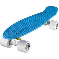 Ridge Skateboard Mini Cruiser, blau-weiß, 22 Zoll, R22