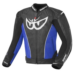 Berik Street Motorrad Lederjacke, schwarz-blau, Größe 56 für Männer