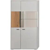 hom'in Highboard 83,3 x 154,1 x 37,4 cm Hellgrau / Silber