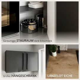BASIC by Balculina Winkelküche L-Form 250 x 175 cm schwarz