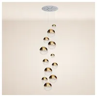 S.luce Pendelleuchte Orb Galerieleuchte 12-flammig Modular Gold Verlauf, Weiß