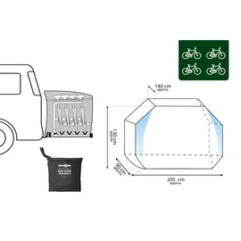 Brunner Fahrradabdeckung Tow Bar 3/4 für 4 Fahrräder