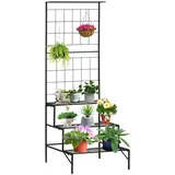 Outsunny Blumentreppe - 60Lx53.5Wx159.5Hcm - Schwarz