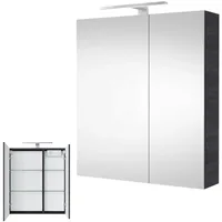 Planetmöbel Spiegelschrank mit LED Beleuchtung 60cm (anthrazit)