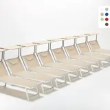 20er Set Liegestühle Strandliegen Sonnenliegen Aus Aluminium Santorini - Beige