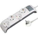 Electraline 62505 Bridge Steckdosenleiste 4-Fach mit Schalter, Kabel 2m / Mehrfachsteckdose/Tischsteckdose Steckerleiste, Weiß