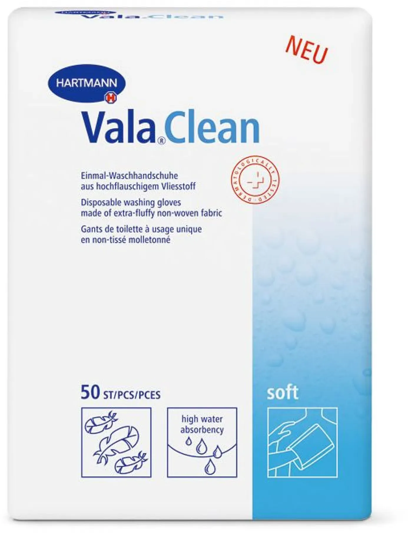 VALACLEAN soft Einmal-Waschhandschuhe 24x50 ST 9922427