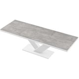 designimpex Esstisch Design Tisch HE-999 Grau Beton - Weiß Hochglanz ausziehbar 160 bis 256 grau