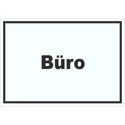 Büro Schild mit Text Office Bureau waagerecht A5 (148x210mm)