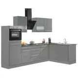 OPTIFIT Winkelküche L-Form 285 x 175 cm grau