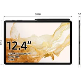 Samsung Galaxy Tab S8+ 12.4" 8 GB RAM 128 GB Wi-Fi + 5G Silber
