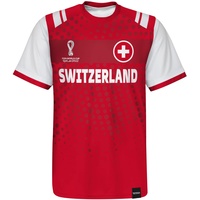 FIFA Herren Offizielle Wm 2022 Classic Short Sleeve-Schweiz T-Shirt, Rot/Weiß, XXL