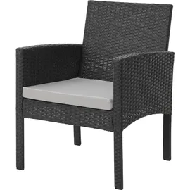 Svita BROOKLYN XL Rattan-Essgruppe schwarz