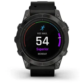 Garmin Epix Pro (Gen 2) Sapphire 47 mm schwarz/carbongrau Titan mit Lederarmband