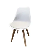 Hti-Living Stuhl Atlanta Weiß, PU Creme Muster