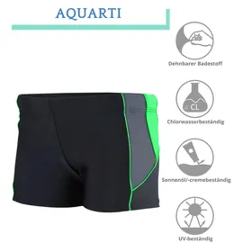 Aquarti Badehose Jungen Schwarz/Graphit/Grün 164