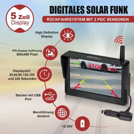 CARMATRIX Rückfahrkamera Solar Funk