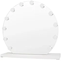 UNIQ London Runder Kosmetikspiegel mit 12 LED-Lampen und Touch-Funktion – Weiß weiss 