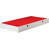 Vipack Schubkasten Amori, auf Rollen zum Unterschieben unter das Bett (B/H/T ca. 199x22x94cm, Bedenplatten Dekor, einfach zu bedienen), bietet viel Stauraum im Zimmer, weiß lackiert weiß