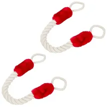 Relaxdays 4 x Türkordel Klemmschutz rot Creme,Rot