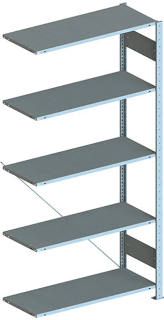 Meta Steckregal Anbauregal S3 CLIP 80 AR 2000 x 1000 x 400 mm verzinkt + 5 Böden