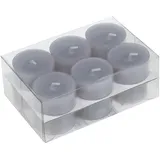 Steinhart Kerzen Teelichter in Kunststoffhülle Grau 18/38mm, 12er-Pack