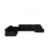 Micadoni Ecksofa Bellis, modular Panorama 7-Sitzer schwarz