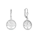 VIVANCE Ohrhänger Lebensbaum Zirkonia weiß 925/- Sterling Silber