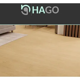 Hago HAGO24 Klebevinylboden 2,23m2 Eiche Natur Braun Bodenbelag Laminat Holzmusterung 2mm Dicke Wasserresistent PVC 16 Planken Feuchtraumgeeignet