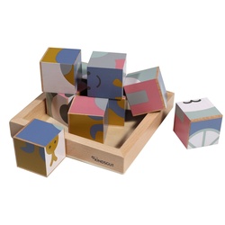 Kindsgut Würfelpuzzle Holzwürfel-Puzzle Tiere, 9 Puzzleteile