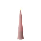 MARELIDA LED Kegelkerze Outdoorkerze in Kegelform flackernd H: 25cm Timer rosa