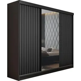 kier furniture Schiebetürenschrank Malani 200 x 205 x 59 cm Schwarz/Grau