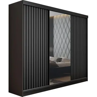 kier furniture Schiebetürenschrank Malani 200 x 205 x 59 cm Schwarz/Grau