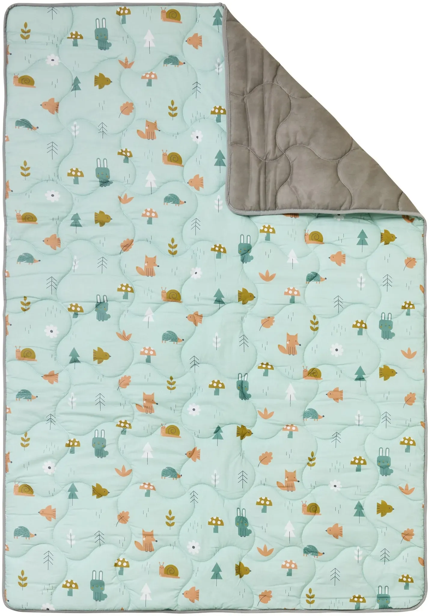 BORNINO HOME Krabbeldecke Jumbo mit wasserfester Unterseite 140x200 cm, gruen