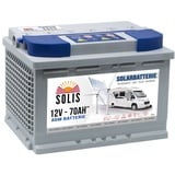 SOLIS Solarbatterie 12V 70Ah AGM Batterie Versorgungsbatterie Wohnmobil Verbraucher Boot Wohnwagen Camping Batterie zyklenfest (70AH 12V)