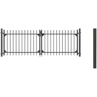 GAH Alberts Metallzaun Doppeltor-Set Chaussee Anthrazit z. Einbetonieren 120 cm x 301 cm