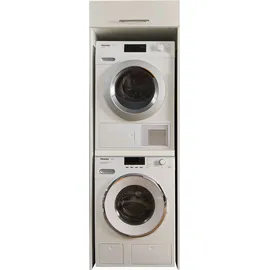 laundreezy Waschmaschinenschrank 67,5 x 200 cm Weiß Holz/Kunststoff/Metall