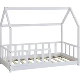Habitat et Jardin Kinderbett Charlotte 80 x 160 cm Holz matt weiß