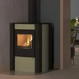 HS Flamingo AMOS Kaminofen Olive 9 kW Kamin Ofen Holzofen