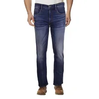 HERO by John Medoox 5-Pocket-Jeans Portland Denim Slim Straight Stretch Herrenjeans Straight Fit Casual Clean Wash Denim / Jeans für Herren blau 38