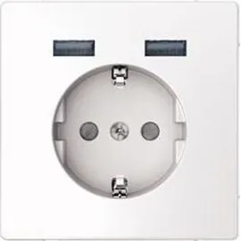 Merten Schuko-Steckdose mit USB Ladegerät Lotosweiß