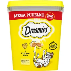 DREAMIES Mega Box 2x350 g - Ergänzungsfuttermittel für ausgewachsene Katzen, mit leckerem Käse